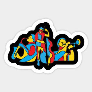 Colorful Modern Musical Design Sticker